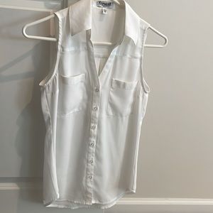 Express Portofino Sleeveless White Top, XXS